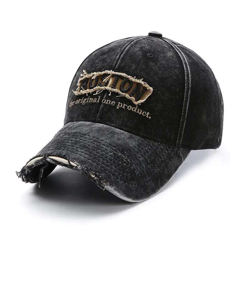 Purple Vintage Denim Baseball Cap with Embroidered Letter — feature 18