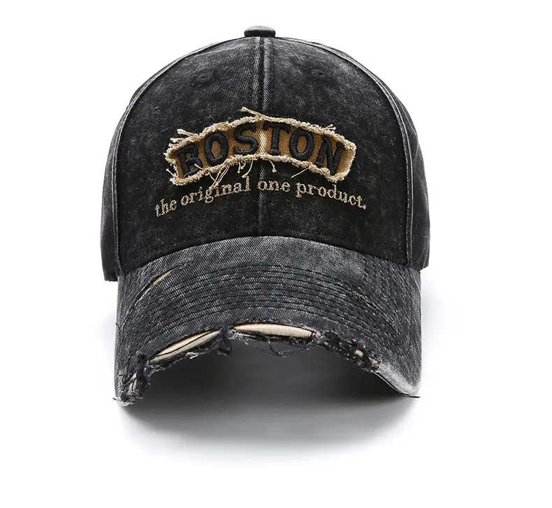 Purple Vintage Denim Baseball Cap with Embroidered Letter — feature 19