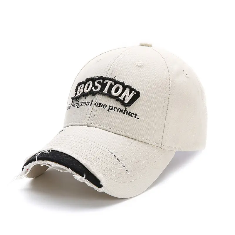 Purple Vintage Denim Baseball Cap with Embroidered Letter
