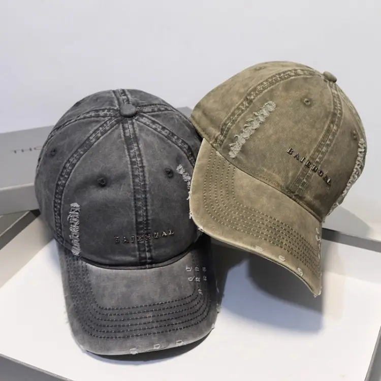 Washed Vintage Denim Cap Women Grey Baseball - Image 10