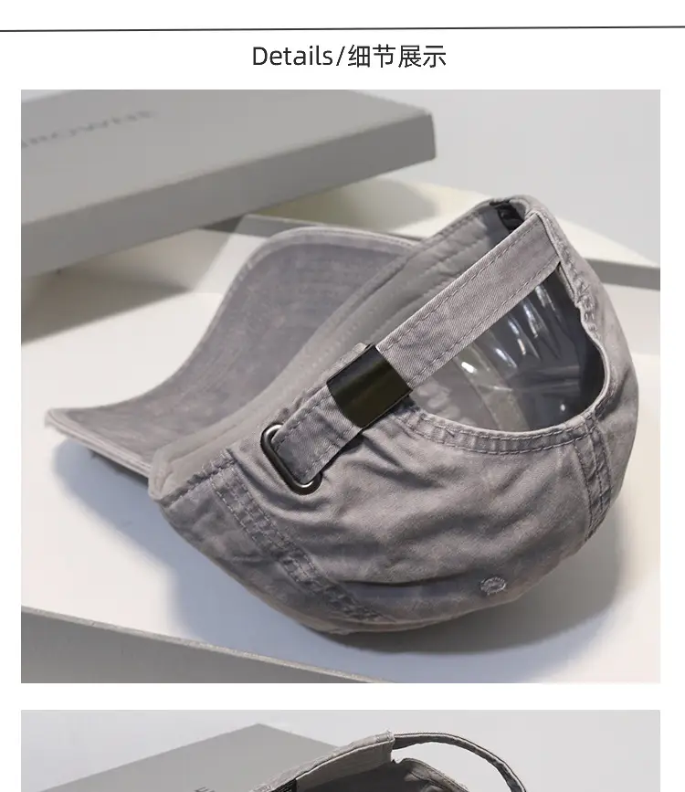 Washed Vintage Denim Cap Women Grey Baseball — feature 3
