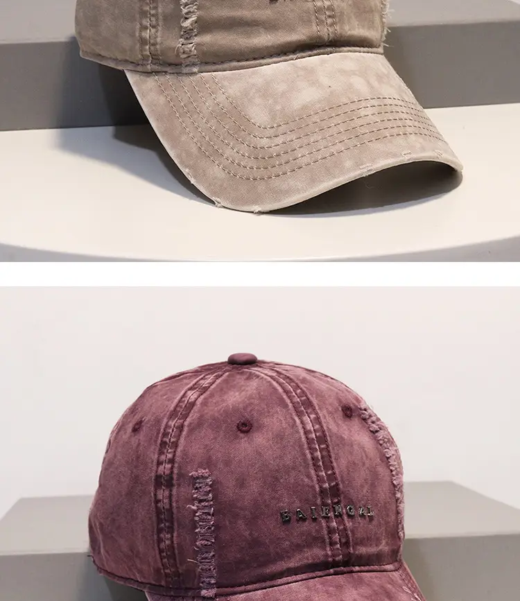 Washed Vintage Denim Cap Women Grey Baseball — feature 6