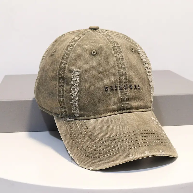 Washed Vintage Denim Cap Women Grey Baseball - Image 6