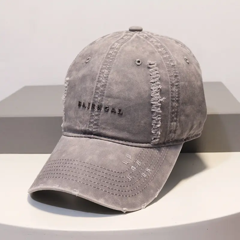 Washed Vintage Denim Cap Women Grey Baseball - Image 7