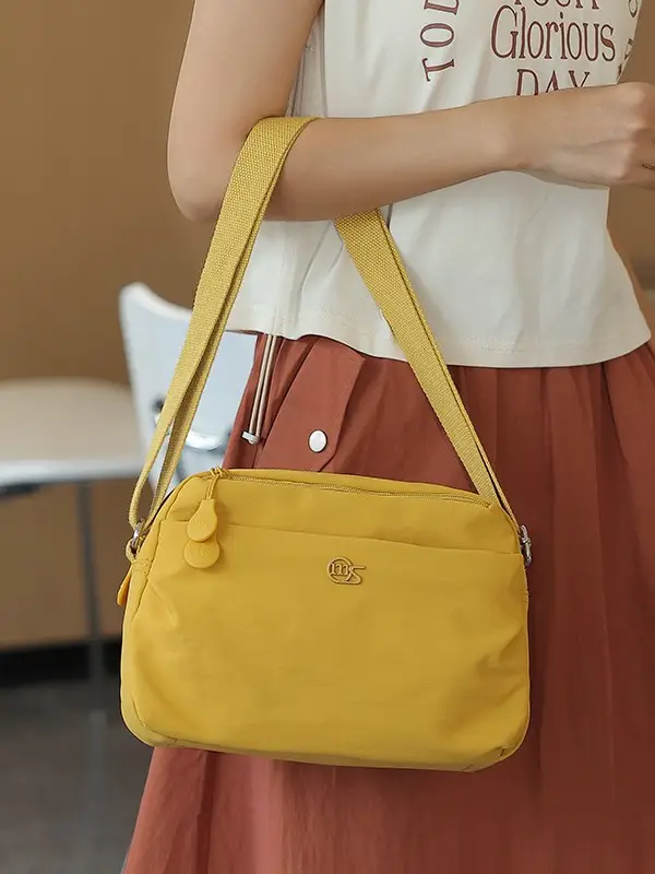 Women Lightweight Cloth Shoulder Bag Yellow 2025 - Image 6