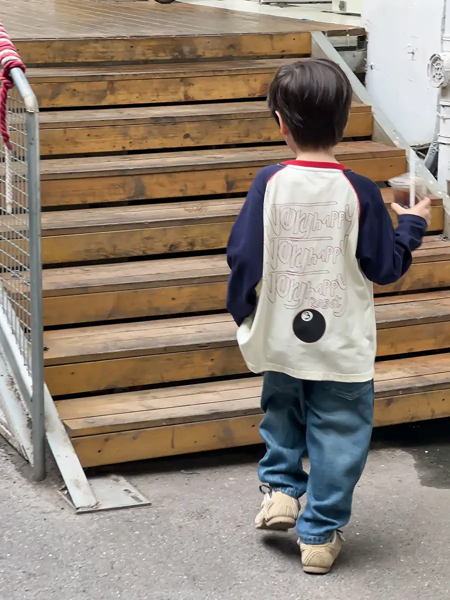 Boys Cotton Raglan T-Shirt with Embroidered Letters Top Stitching - Image 6