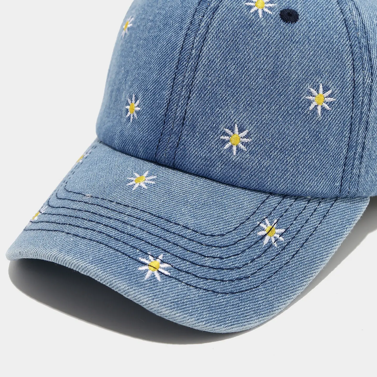 Little Daisy Embroidered Denim Peaked Cap Women — feature 8