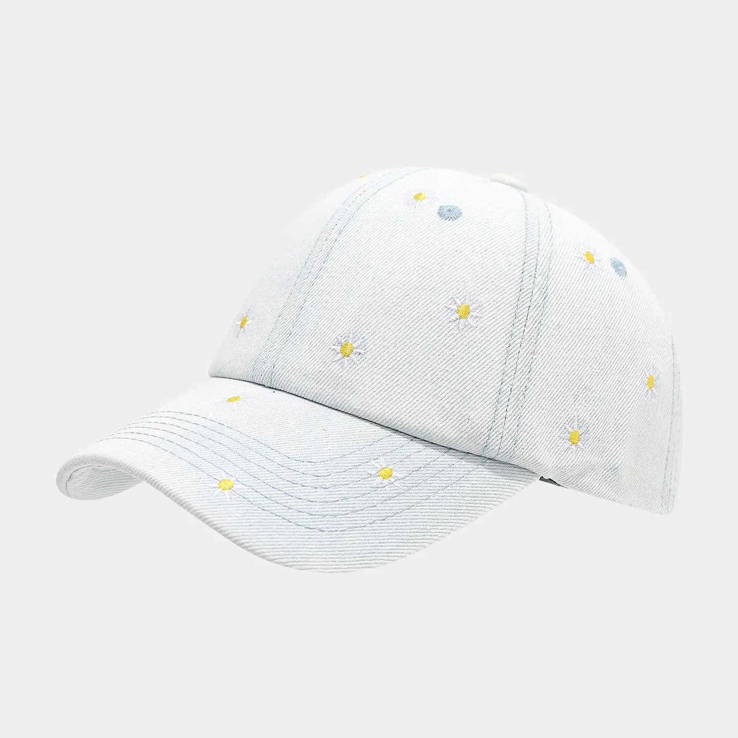 Little Daisy Embroidered Denim Peaked Cap Women - Image 3