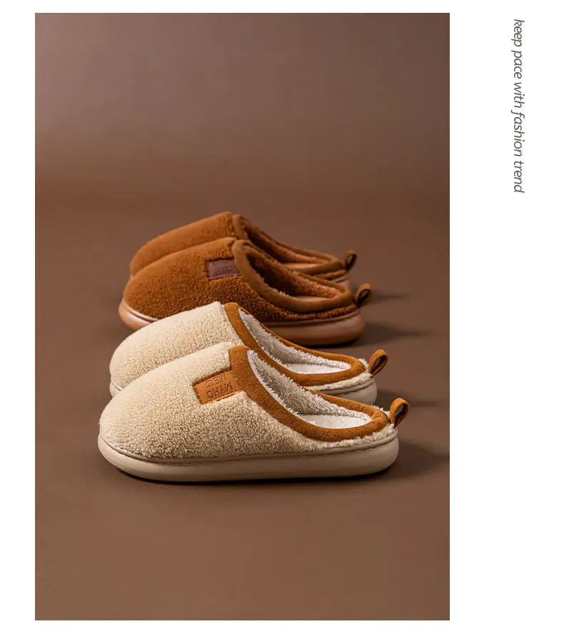 Lamb Velvet Cotton Slippers for Women 2025 New Home Indoor Non-Slip Warm Soft Bottom Silent Confinement Cotton Slippers for Men — feature 15
