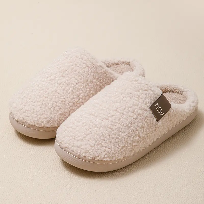 Lamb Velvet Cotton Slippers for Women 2025 New Home Indoor Non-Slip Warm Soft Bottom Silent Confinement Cotton Slippers for Men