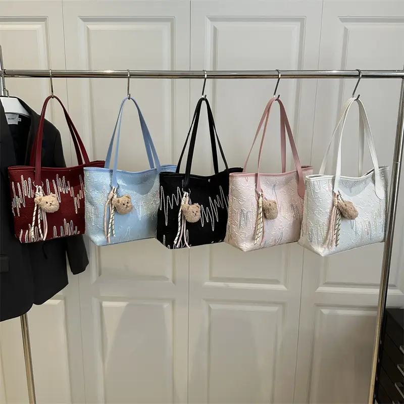 Pink Embroidered Shoulder Bag for Women Spring Summer Commute - Image 7