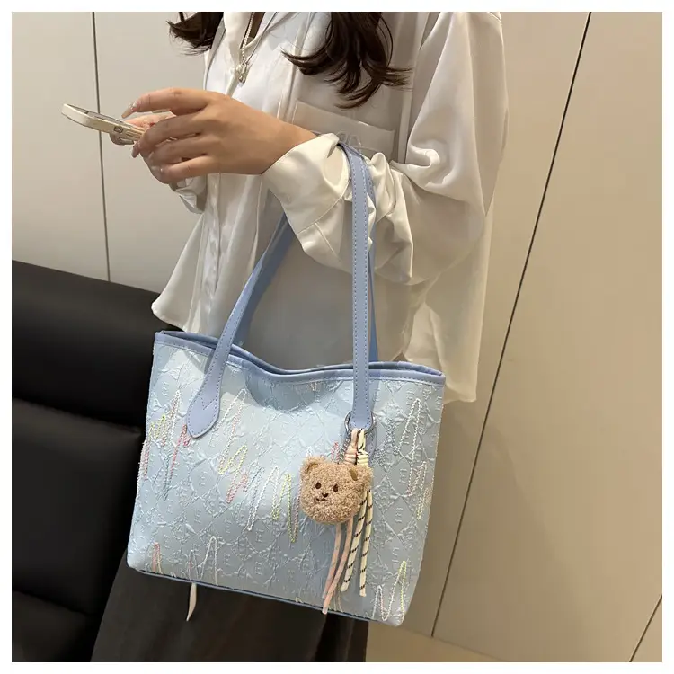 Pink Embroidered Shoulder Bag for Women Spring Summer Commute — feature 17