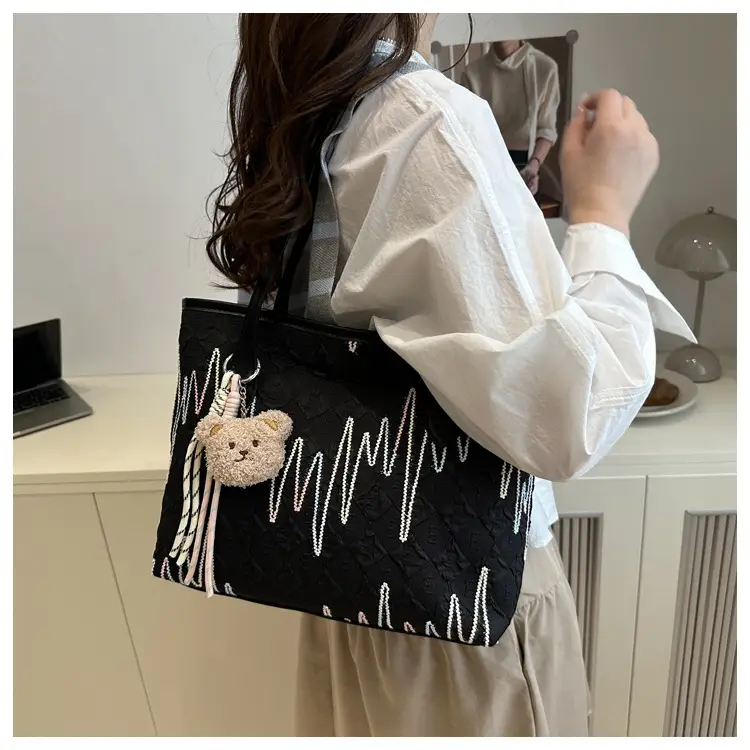 Pink Embroidered Shoulder Bag for Women Spring Summer Commute — feature 20
