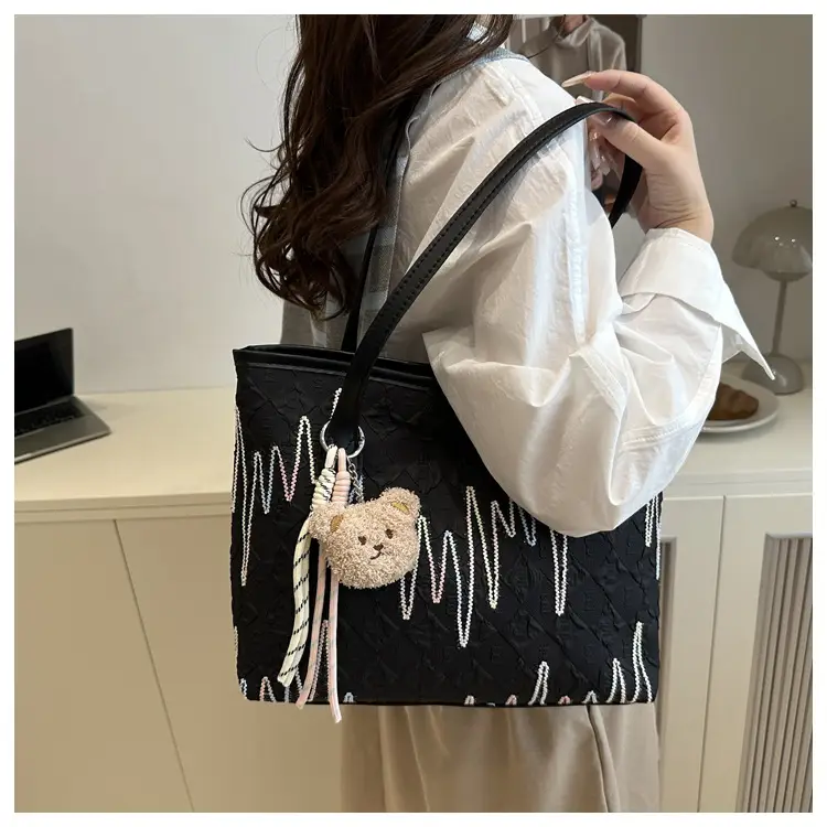 Pink Embroidered Shoulder Bag for Women Spring Summer Commute — feature 22