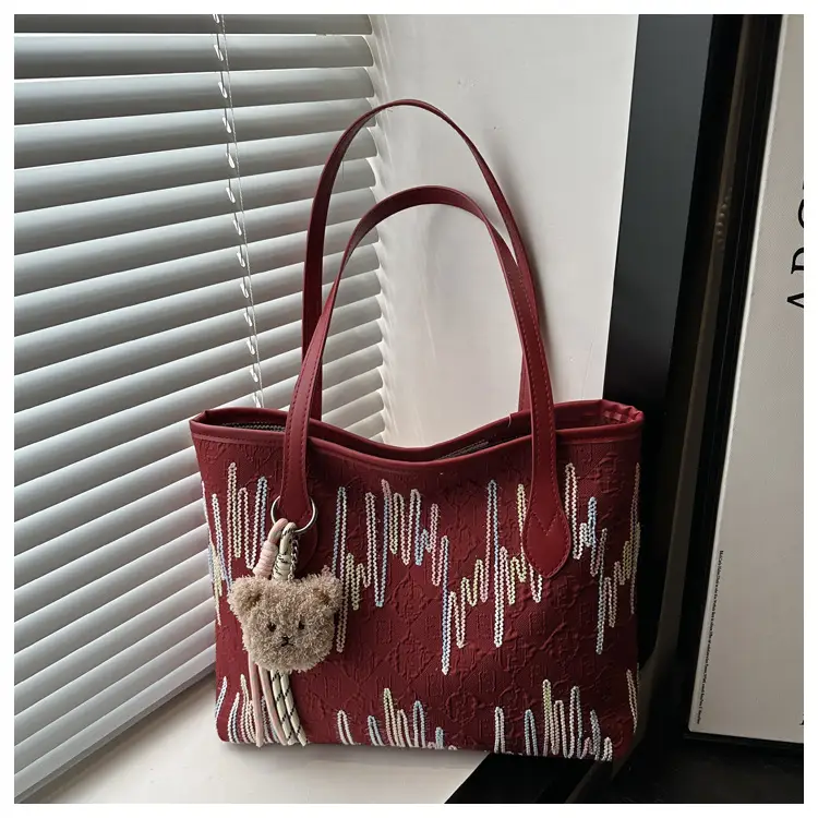 Pink Embroidered Shoulder Bag for Women Spring Summer Commute — feature 24