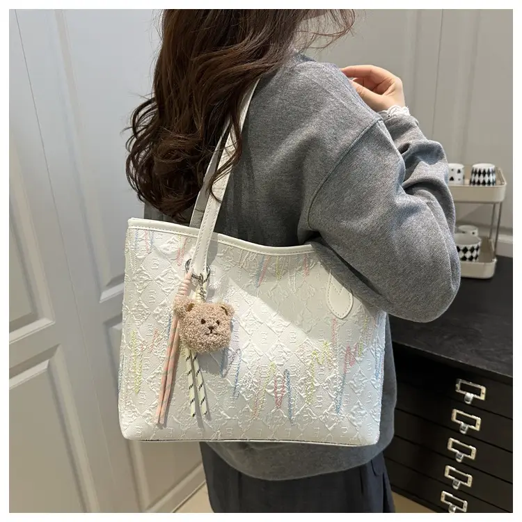 Pink Embroidered Shoulder Bag for Women Spring Summer Commute — feature 8