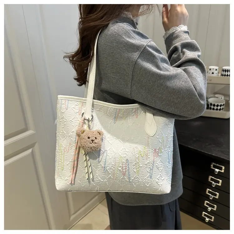 Pink Embroidered Shoulder Bag for Women Spring Summer Commute — feature 9