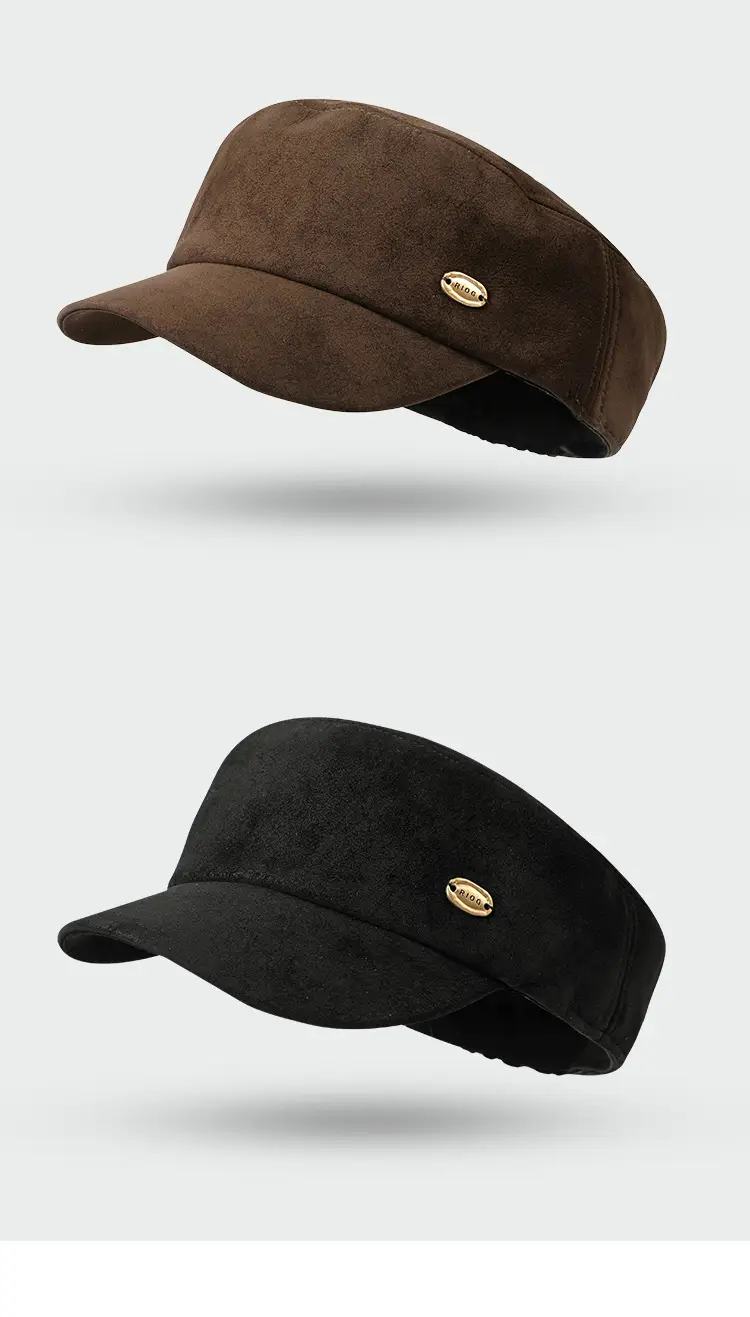Women Retro Suede Peaked Cap Autumn Winter British Fashion — feature 9