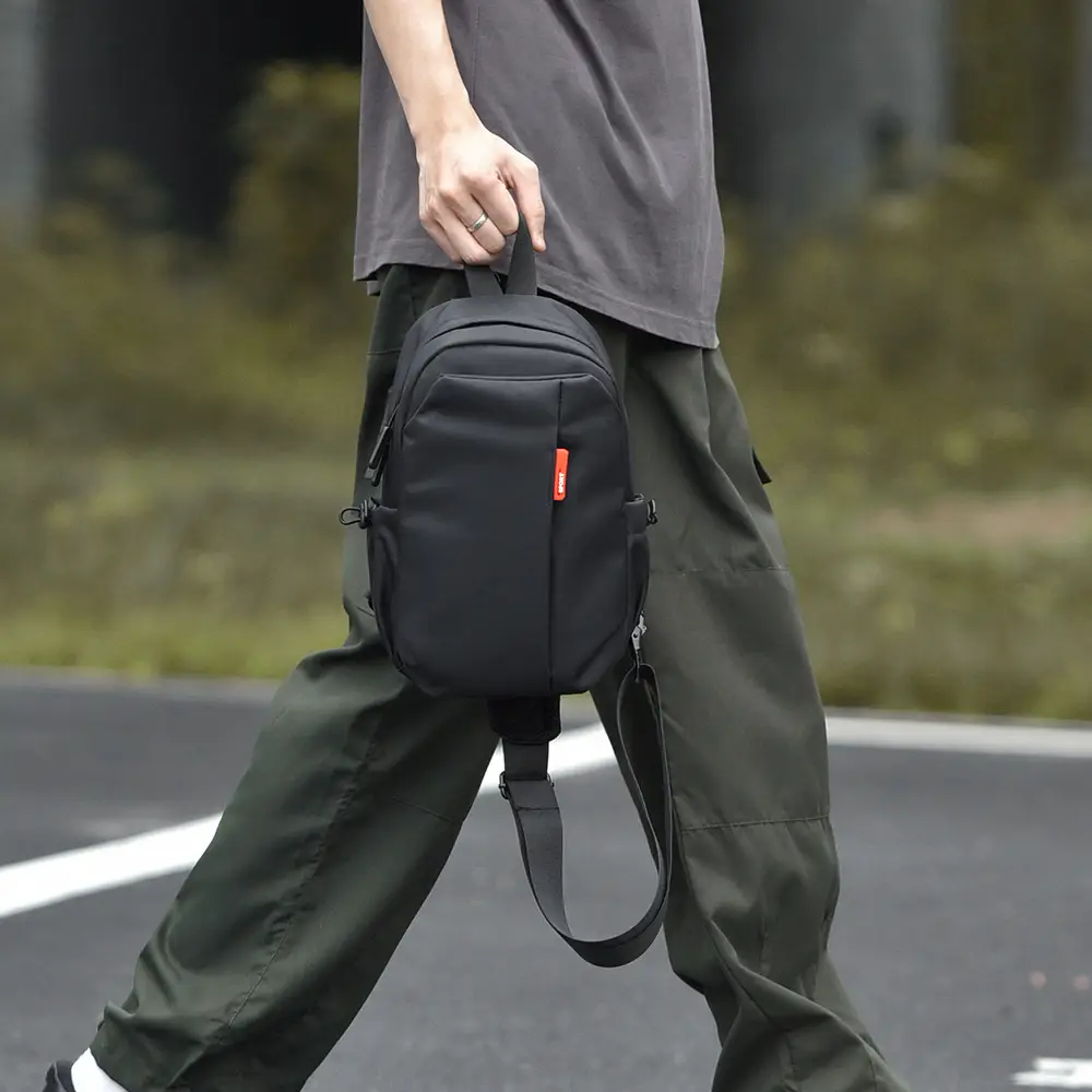 Men's Black Multi-Use Shoulder Bag for Travel & Daily Use - Image 4