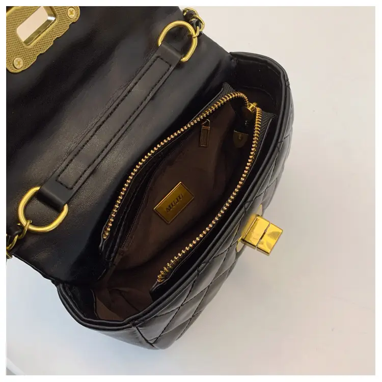 Black Rhombus Chain Crossbody Bag for Women — feature 8