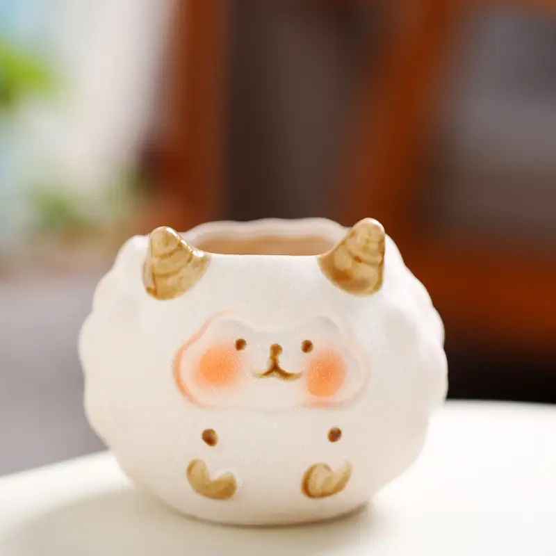 One Piece Wholesale Cartoon Animal Ceramic Flower Pot Creative Versatile Cute Ceramic Succulent Simple Flower Pot Temu