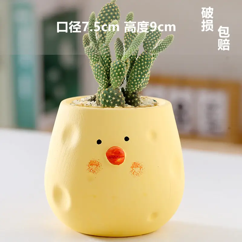 One Piece Wholesale Cartoon Animal Ceramic Flower Pot Creative Versatile Cute Ceramic Succulent Simple Flower Pot Temu
