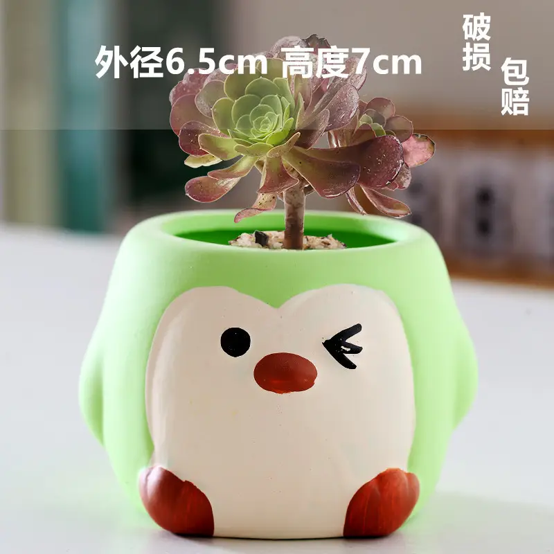 One Piece Wholesale Cartoon Animal Ceramic Flower Pot Creative Versatile Cute Ceramic Succulent Simple Flower Pot Temu