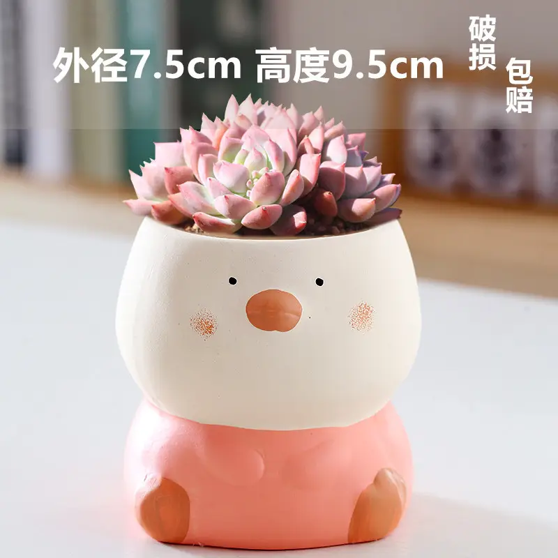 One Piece Wholesale Cartoon Animal Ceramic Flower Pot Creative Versatile Cute Ceramic Succulent Simple Flower Pot Temu