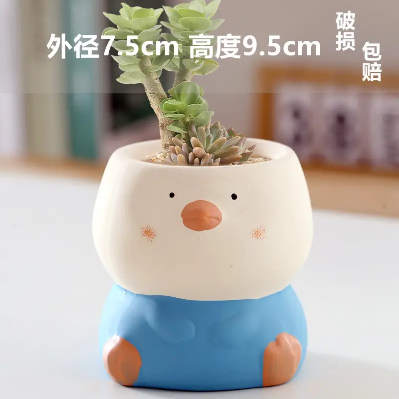 One Piece Wholesale Cartoon Animal Ceramic Flower Pot Creative Versatile Cute Ceramic Succulent Simple Flower Pot Temu