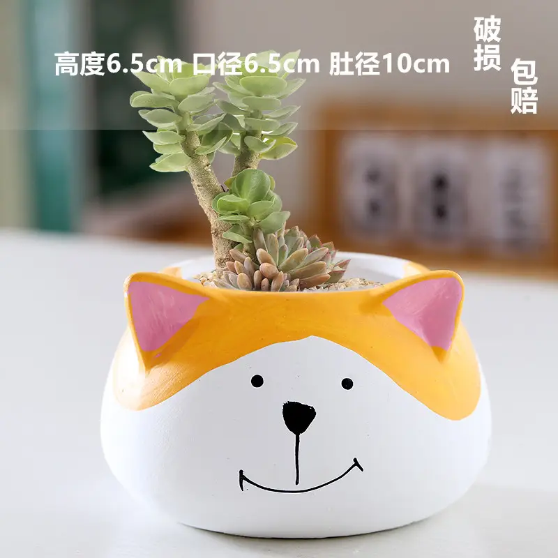 One Piece Wholesale Cartoon Animal Ceramic Flower Pot Creative Versatile Cute Ceramic Succulent Simple Flower Pot Temu