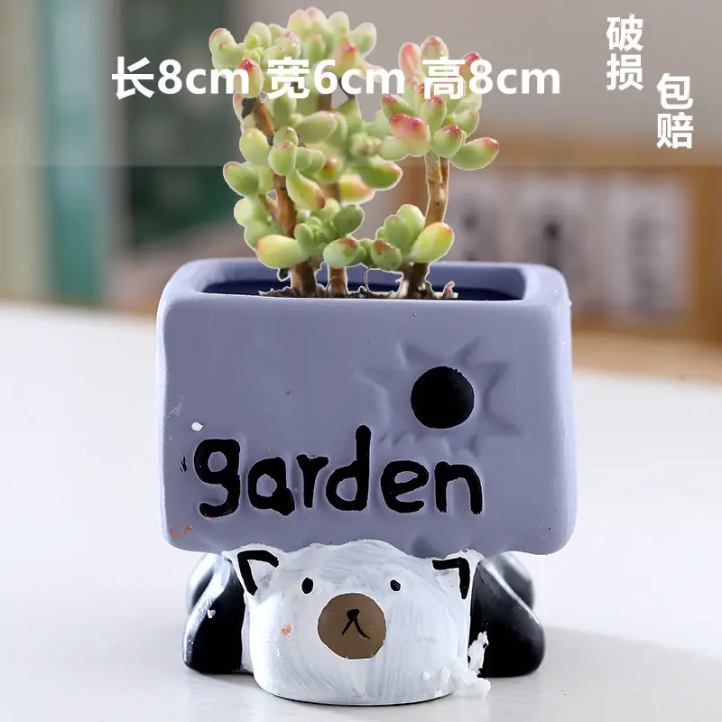 One Piece Wholesale Cartoon Animal Ceramic Flower Pot Creative Versatile Cute Ceramic Succulent Simple Flower Pot Temu