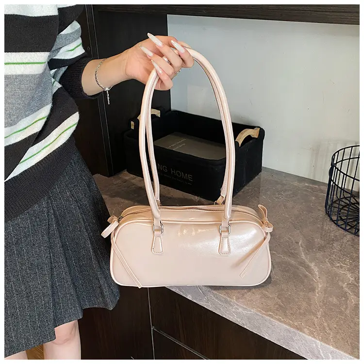 Korean Fashion Underarm Bowling Bag 2025 White — feature 11