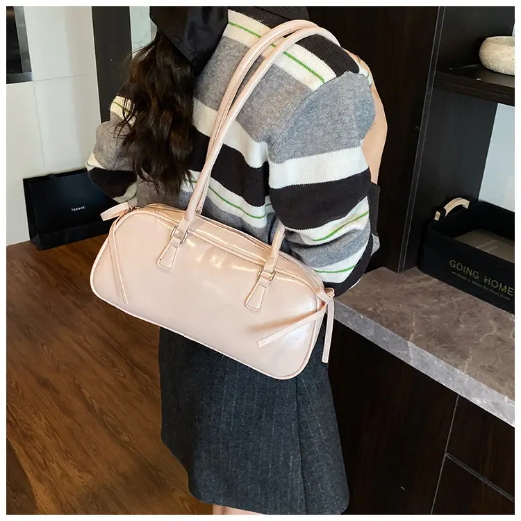 Korean Fashion Underarm Bowling Bag 2025 White — feature 13