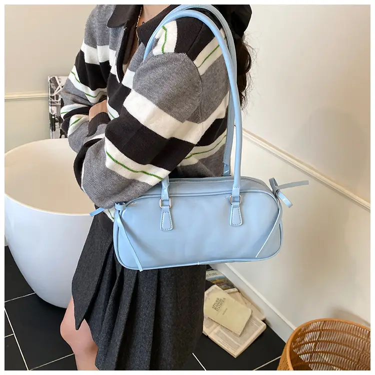 Korean Fashion Underarm Bowling Bag 2025 White — feature 19