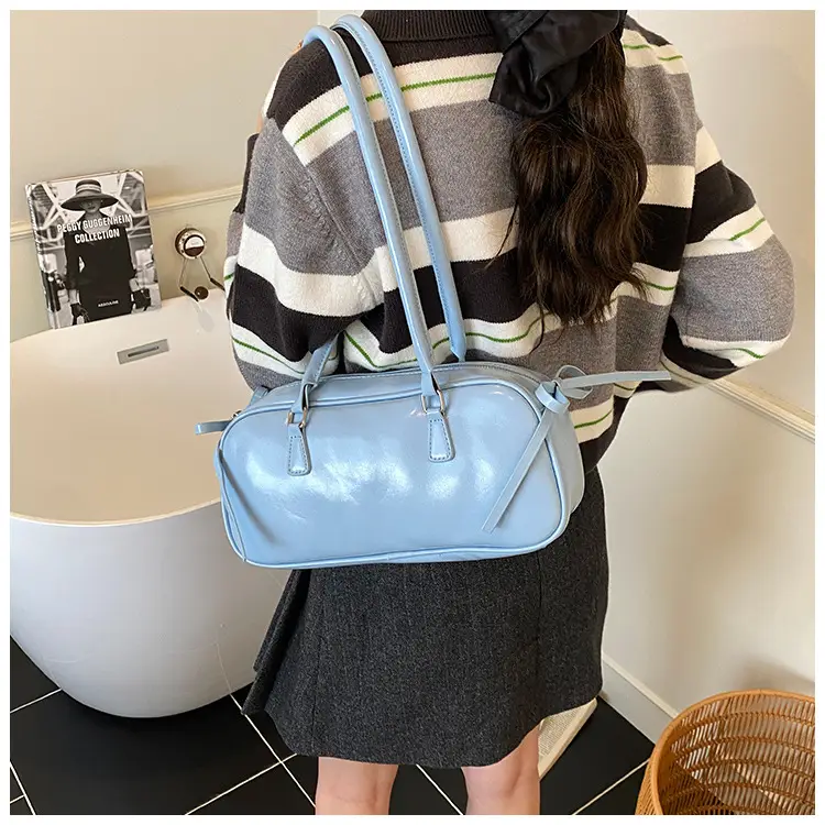 Korean Fashion Underarm Bowling Bag 2025 White — feature 20
