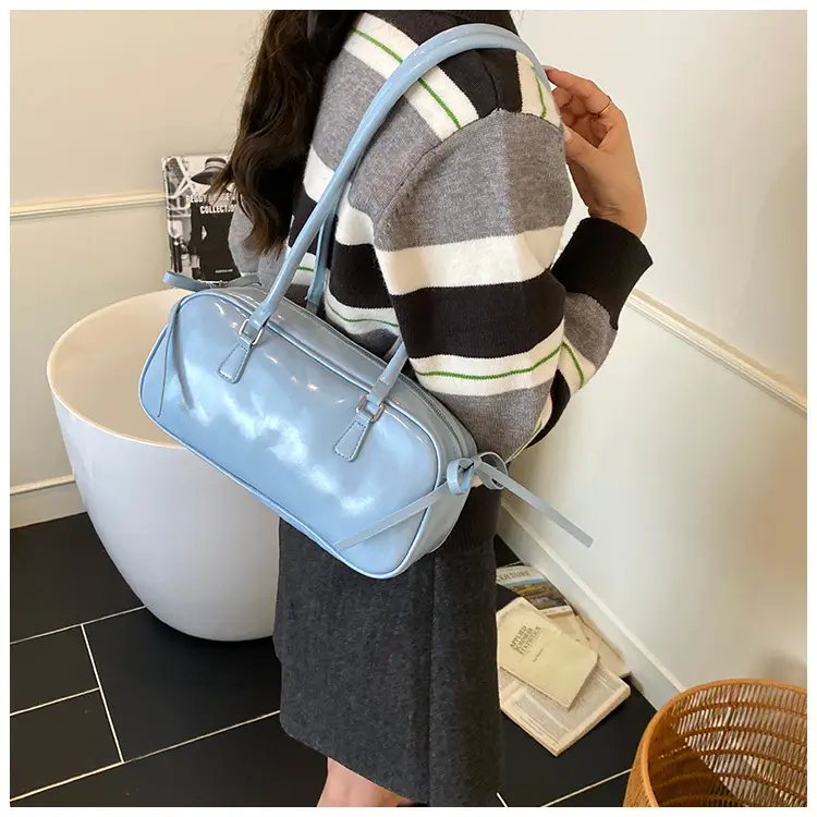 Korean Fashion Underarm Bowling Bag 2025 White — feature 21