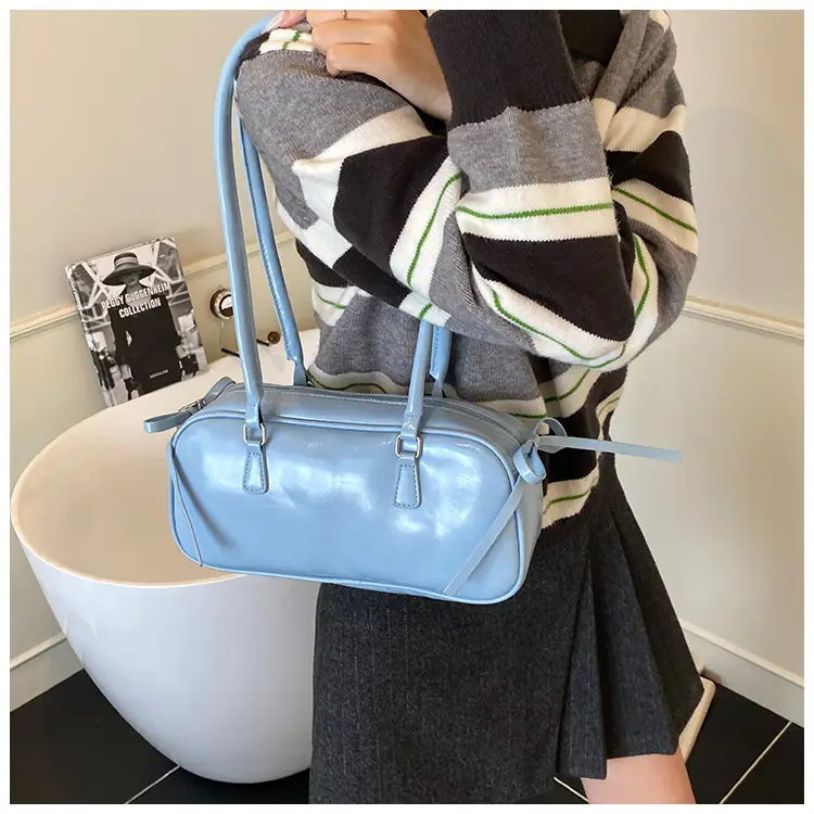Korean Fashion Underarm Bowling Bag 2025 White — feature 22
