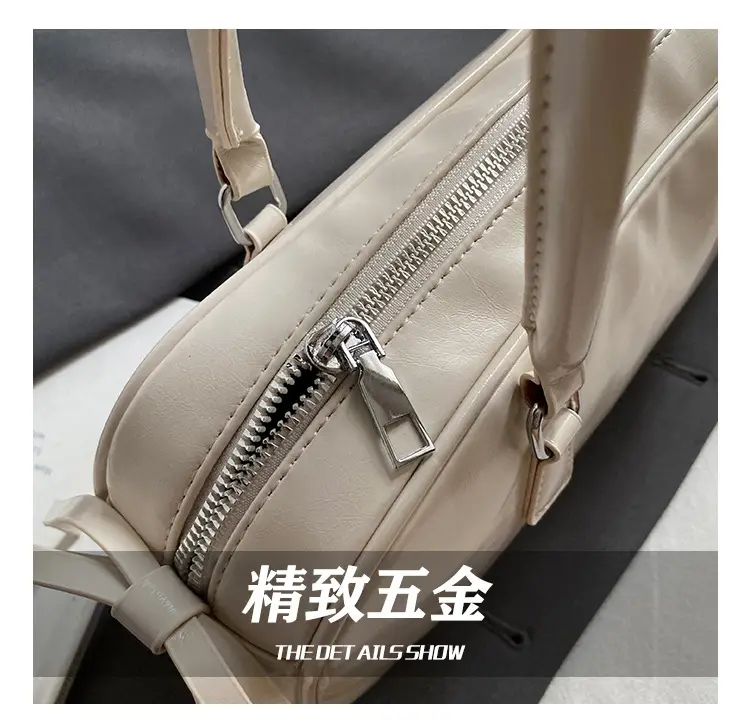Korean Fashion Underarm Bowling Bag 2025 White — feature 6