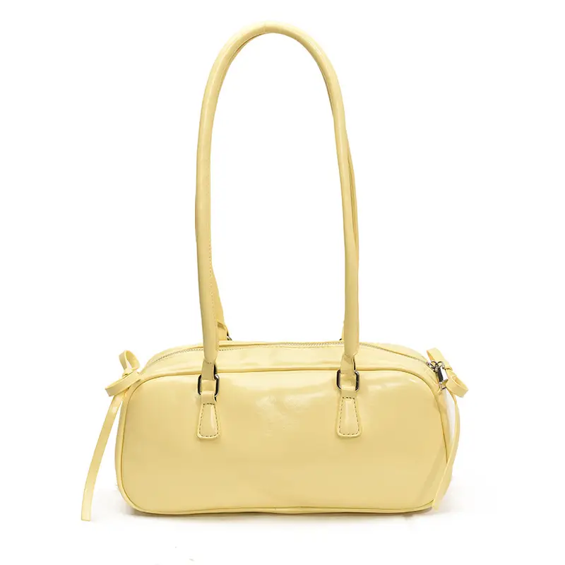 Korean Fashion Underarm Bowling Bag 2025 White - Image 2