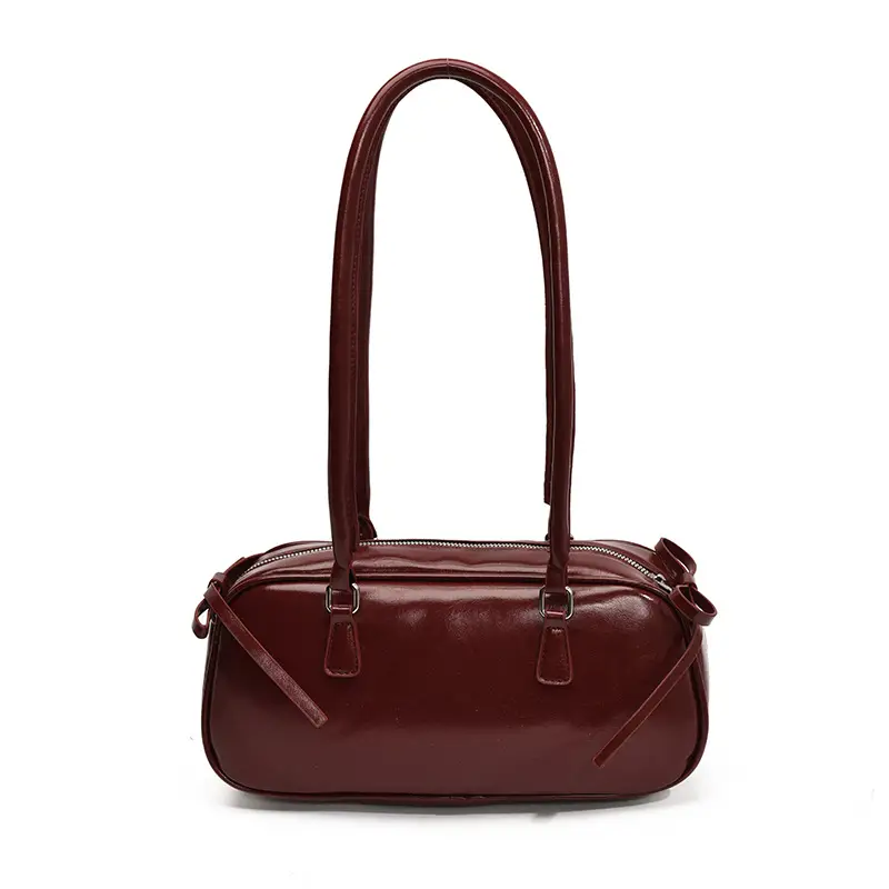 Korean Fashion Underarm Bowling Bag 2025 White - Image 3