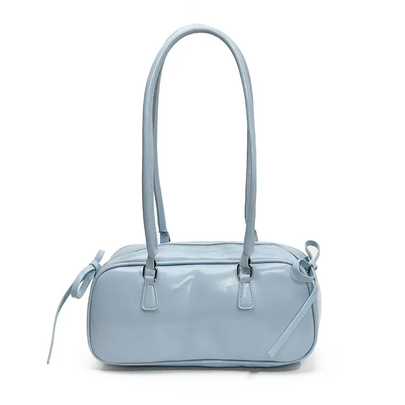 Korean Fashion Underarm Bowling Bag 2025 White - Image 4