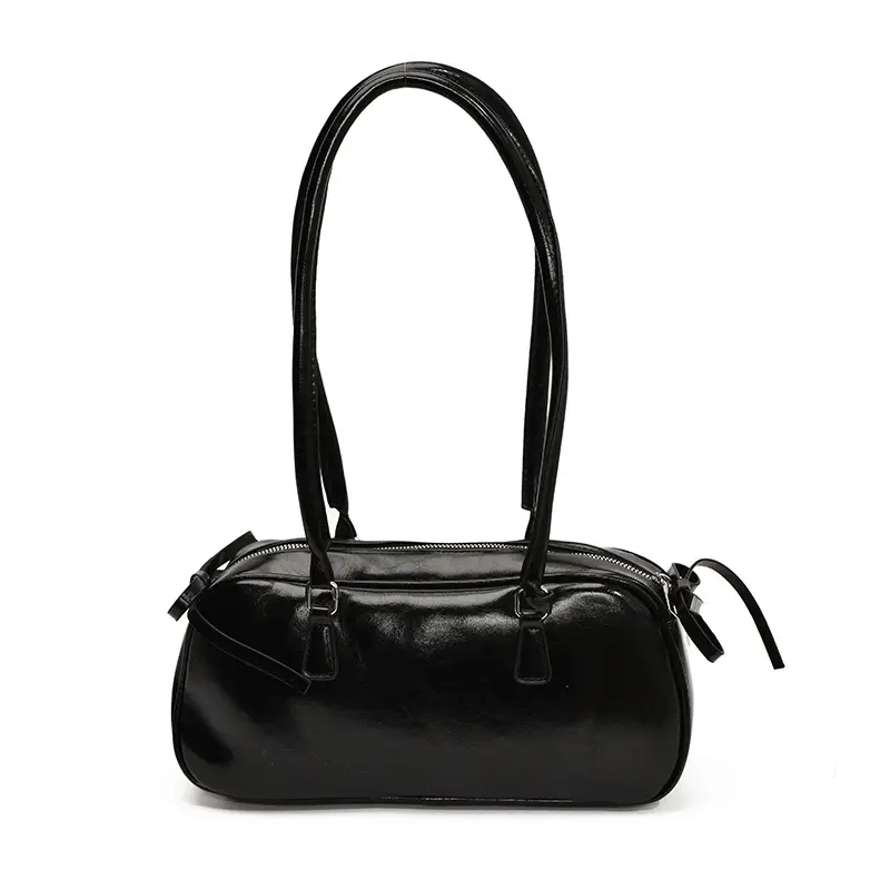 Korean Fashion Underarm Bowling Bag 2025 White - Image 5