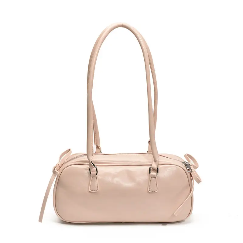 Korean Fashion Underarm Bowling Bag 2025 White - Image 6