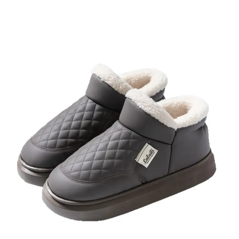 Waterproof Cotton Shoes for Men and Women in Winter 2025 New Style Fleece-Lined and Thickeneded Heel Cotton Slippers Warm Outer Snow Boots for Men - Image 10