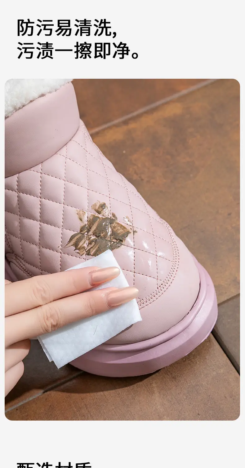 Waterproof Cotton Shoes for Men and Women in Winter 2025 New Style Fleece-Lined and Thickeneded Heel Cotton Slippers Warm Outer Snow Boots for Men — feature 10