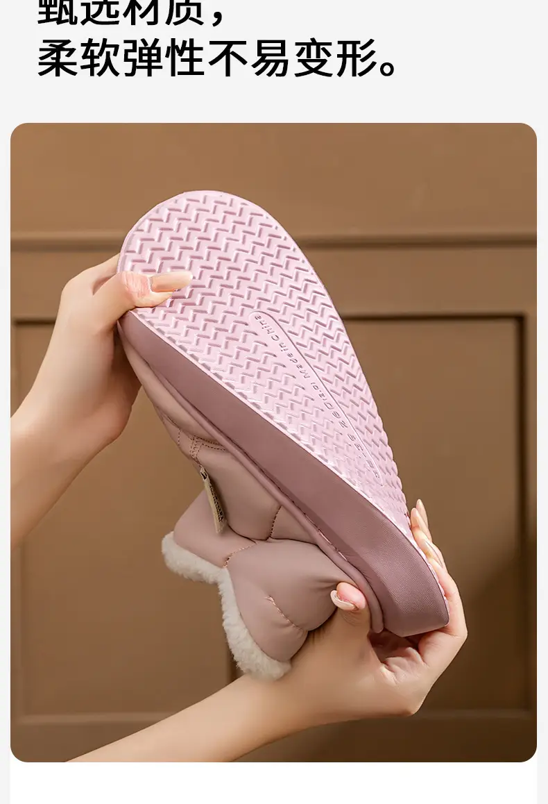 Waterproof Cotton Shoes for Men and Women in Winter 2025 New Style Fleece-Lined and Thickeneded Heel Cotton Slippers Warm Outer Snow Boots for Men — feature 11