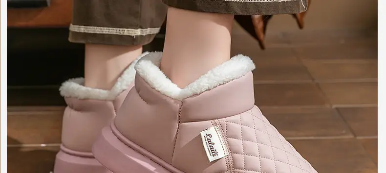 Waterproof Cotton Shoes for Men and Women in Winter 2025 New Style Fleece-Lined and Thickeneded Heel Cotton Slippers Warm Outer Snow Boots for Men — feature 18
