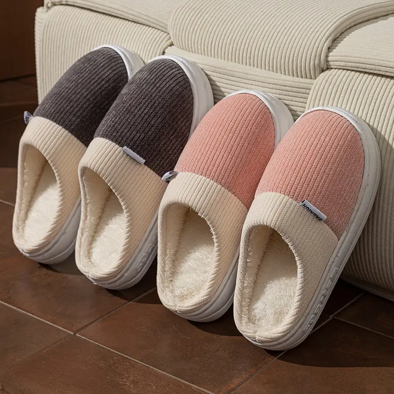 Men's Cotton Slippers Warm Fleece Lined Winter Indoor - Image 9