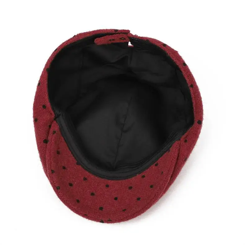 Women Polka Dot Duckbill Caps Autumn Winter Sunshade — feature 1