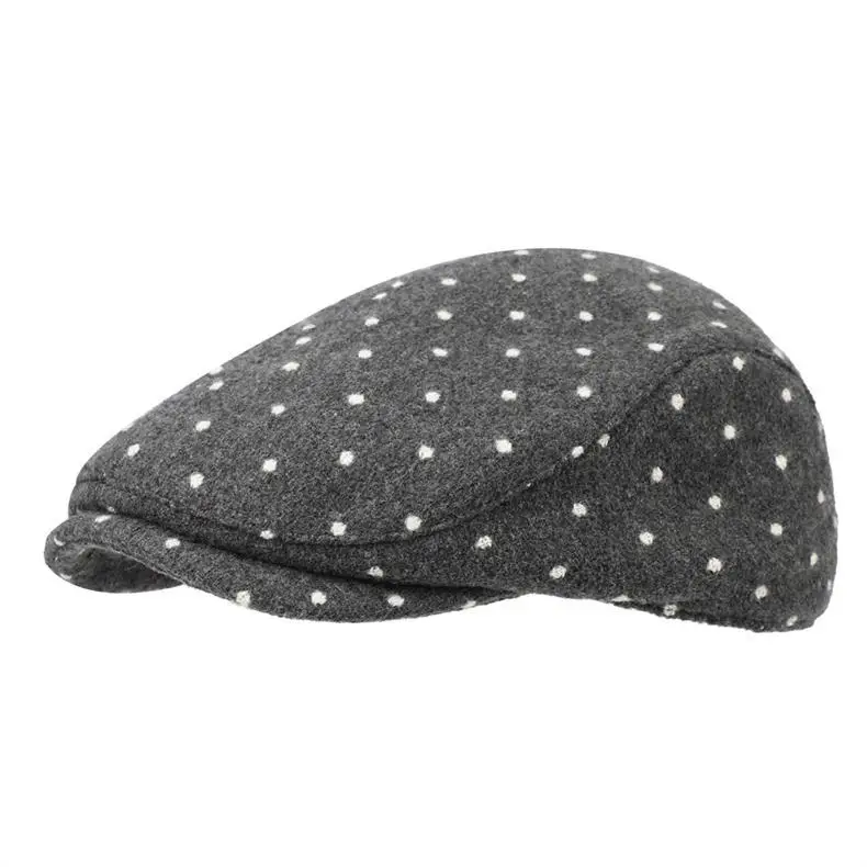 Women Polka Dot Duckbill Caps Autumn Winter Sunshade — feature 4